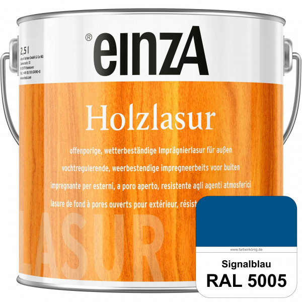 einzA Holzlasur (RAL 5005 Signalblau) Offenporige Imprägnierlasur für Außen-Holzbauteile