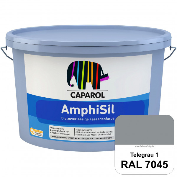 Amphisil (RAL 7045 Telegrau 1) Siloxanverstärkte matte Fassadenfarbe mit Silikatcharakter