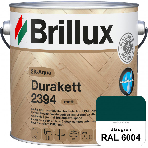 2K-Aqua Durakett 2394 (RAL 6004 Blaugrün) Wasserbasierter 2K-Versiegelung für Parkettfußböden, Diele