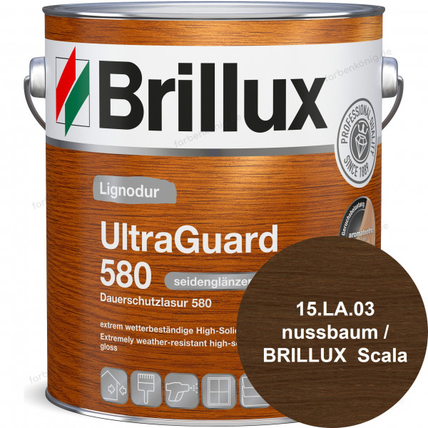 Lignodur UltraGuard 580 Dauerschutzlasur 580 (B-Ware) - 0,375 Liter (15.LA.03 nussbaum - BRILLUX Sc