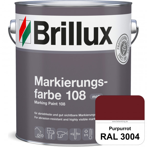 Markierungsfarbe 108 (RAL 3004 Purpurrot) Markierungsfarbe für Asphalt, Betonböden, Zementestrichen
