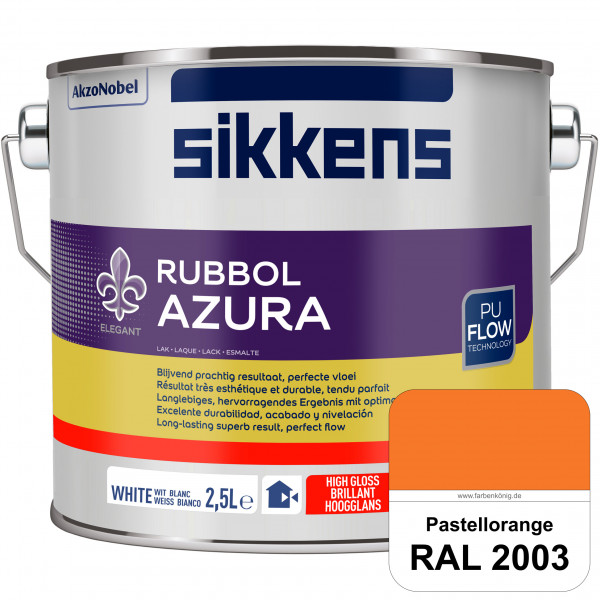 Rubbol Azura (RAL 2003 Pastellorange) hochglänzender Lack (löselmittelhaltig) innen & außen