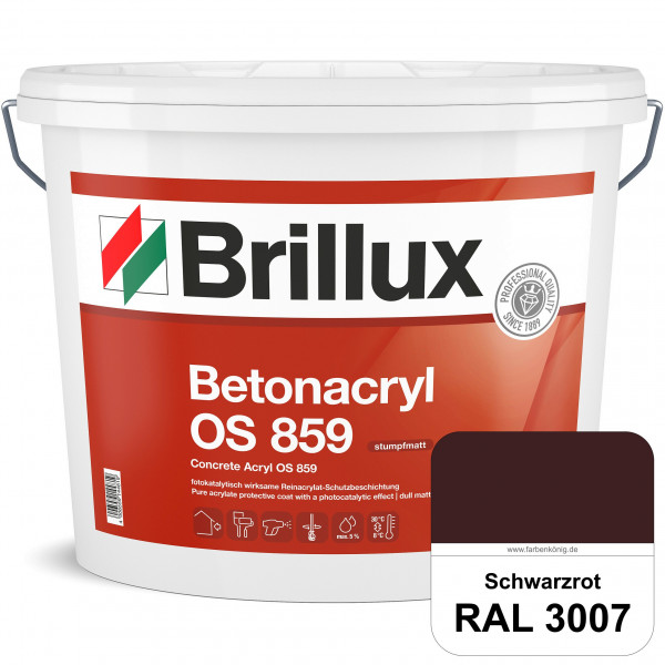 Betonacryl OS 859 (RAL 3007 Schwarzrot) Wetterbeständige Schutzbeschichtung für Betonflächen (Außen)