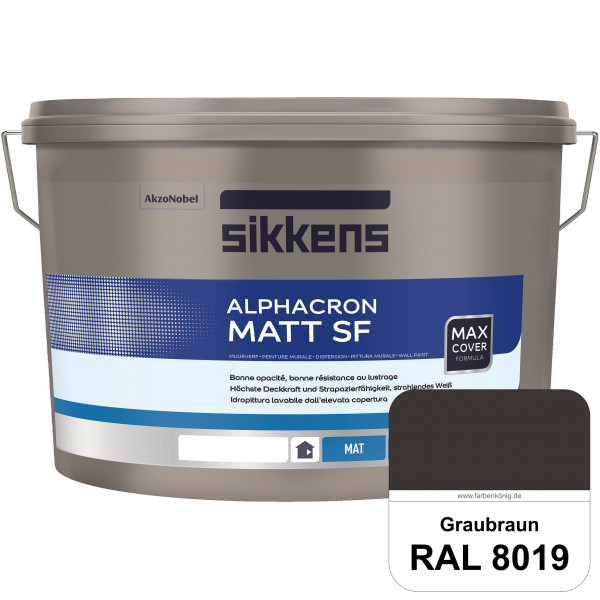 Alphacron Matt SF (RAL 8019 Graubraun) stumpfmatte & hochwertige Premium-Wandfarbe (innen)