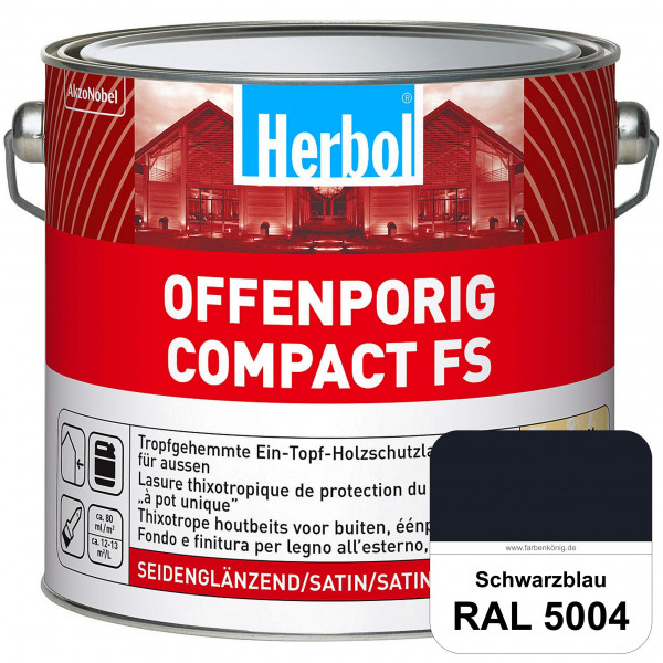 Offenporig Compact FS (RAL 5004 Schwarzblau) Rationelle & thixotrope Ein-Topf-Holzlasur (außen)