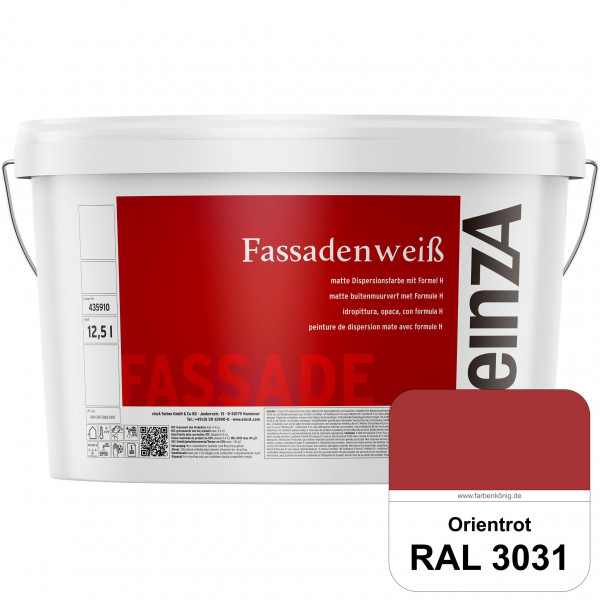 einzA Fassadenweiß (RAL 3031 Orientrot) Sil-Fassadenfarbe gegen Schmutz & Vergrünung