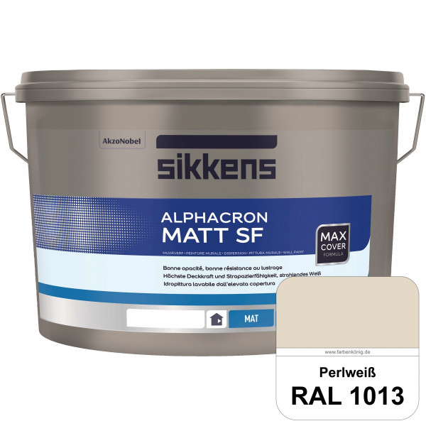Alphacron Matt SF (RAL 1013 Perlweiß) stumpfmatte & hochwertige Premium-Wandfarbe (innen)
