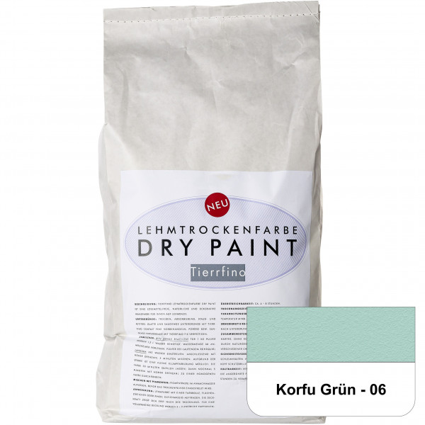 DRY-PAINT Lehmtrockenfarbe - Korfu Grün - 06