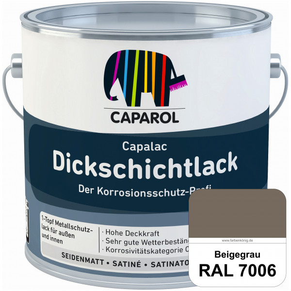 Capalac Dickschichtlack (RAL 7006 Beigegrau) 1-Topf Metallschutzlack (löselmittelhaltig) innen & auß