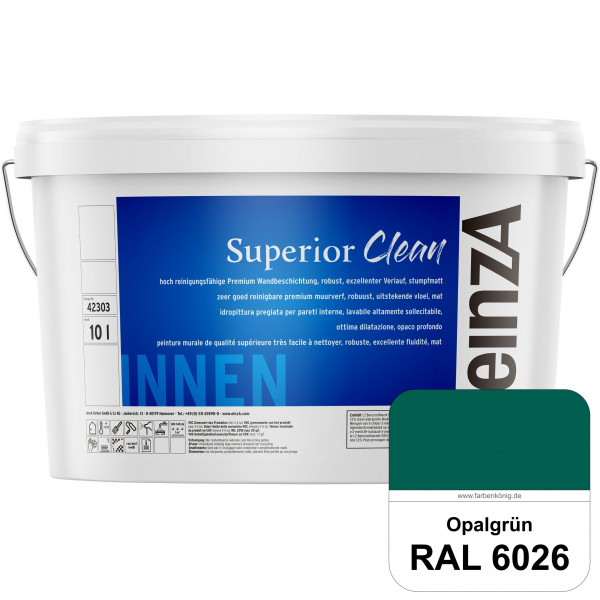 einzA Superior Clean (RAL 6026 Opalgrün) Hoch reinigungsfähige, stumpfmatte Premium-Wandbeschichtung