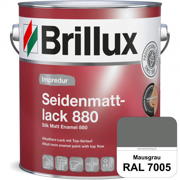 Impredur Seidenmattlack 880 (RAL 7005 Mausgrau) für Holz- oder Metallflächen innen & außen