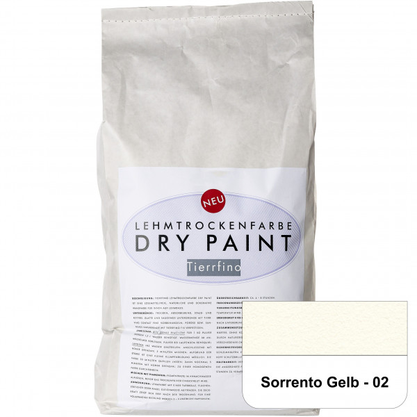 DRY-PAINT Lehmtrockenfarbe - Sorrento Gelb - 02