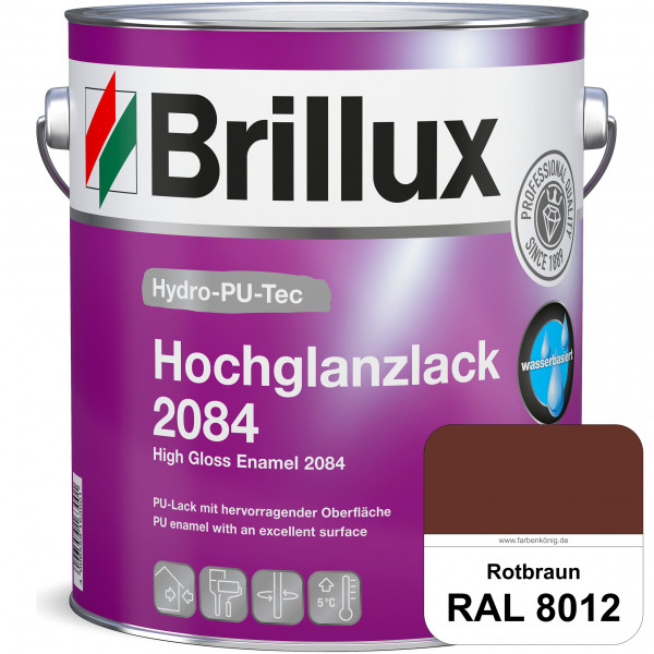 Hydro-PU-Tec Hochglanzlack 2084 (RAL 8012 Rotbraun) wasserbasierter Hochglanzlack für Holz, Zink, Al