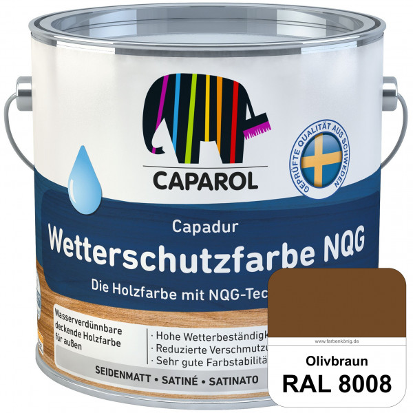 Capadur Wetterschutzfarbe NQG (RAL 8008 Olivbraun) Holzfarbe mit NQG-Technologie wasserbasiert für a