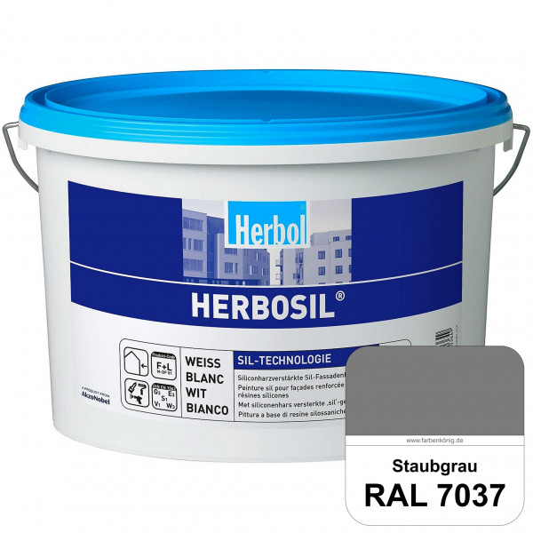 Herbosil (RAL 7037 Staubgrau) streiflichtunempfindliche siliconharzverstärkte Fassadenfarbe