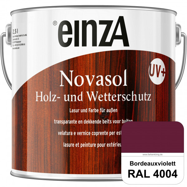 einzA Novasol HW Farbe (RAL 4004 Bordeauxviolett) Deckender Wetterschutz für außen
