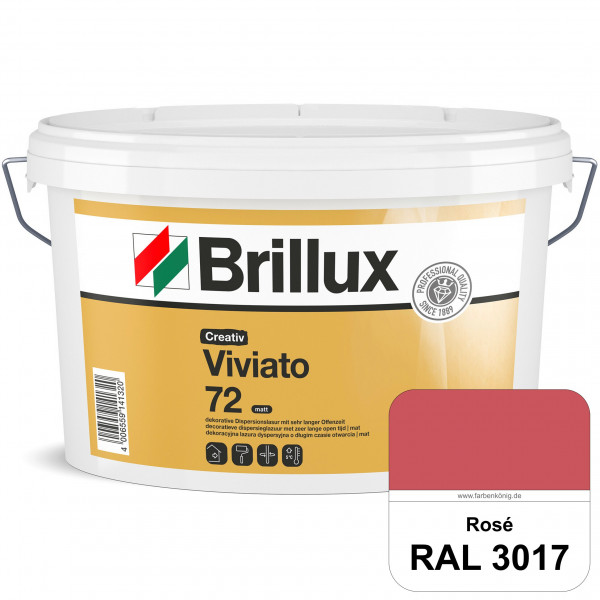 Creativ Viviato 72 (RAL 3017 Rosa) Tuchmatte Dispersionslasur für die dekorative Wandgestaltung im I