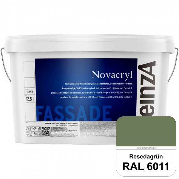 einzA Novacryl (RAL 6011 Resedagrün) Reinacrylat-Fassadenfarbe, seidenmatt