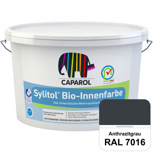 Sylitol® Bio-Innenfarbe (RAL 7016 Anthrazitgrau) Innenfarbe auf Silikatbasis  für Allergiker