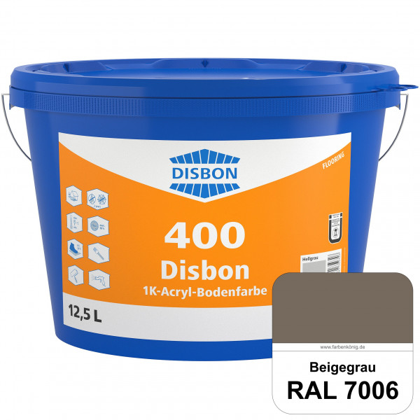 Disbon 400 1K-Acryl-Bodenfarbe (RAL 7006 Beigegrau) Dispersionsbeschichtung für mineralische Bodenfl