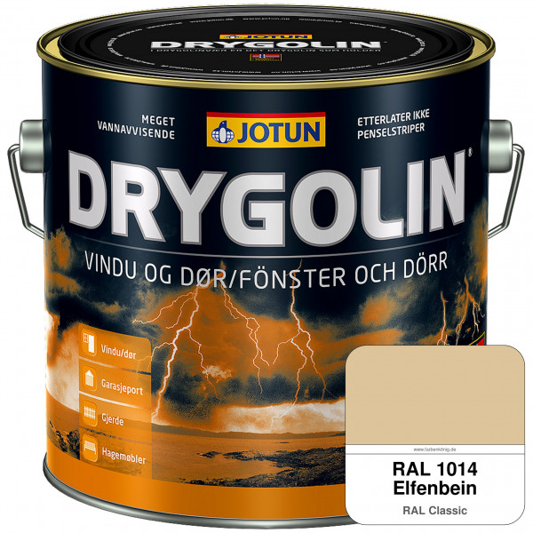 DRYGOLIN Vindu og Dør - wetterbeständige Holzschutzfarbe für Außen (RAL 1014 Elfenbein)