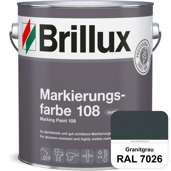 Markierungsfarbe 108 (RAL 7026 Granitgrau) Markierungsfarbe für Asphalt, Betonböden, Zementestrichen