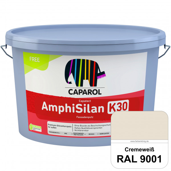 Capatect AmphiSilan Fassadenputz K30 (RAL 9001 Cremeweiß) Spezielle Innenfarbe für die rationelle Be