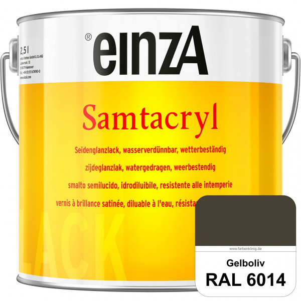einzA Samtacryl (RAL 6014 Gelboliv) wetterbeständige seidenglänzende Acryl-PU-Lackfarbe