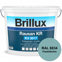 Rausan KR K3 3517 (RAL 6034 Pastelltürkis) Organisch gebundener Kratzputz für wetterbeständige Oberf