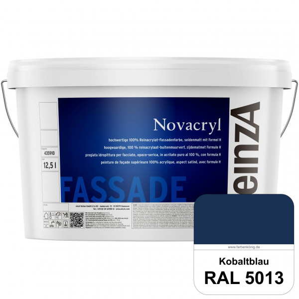 einzA Novacryl (RAL 5013 Kobaltblau) Reinacrylat-Fassadenfarbe, seidenmatt