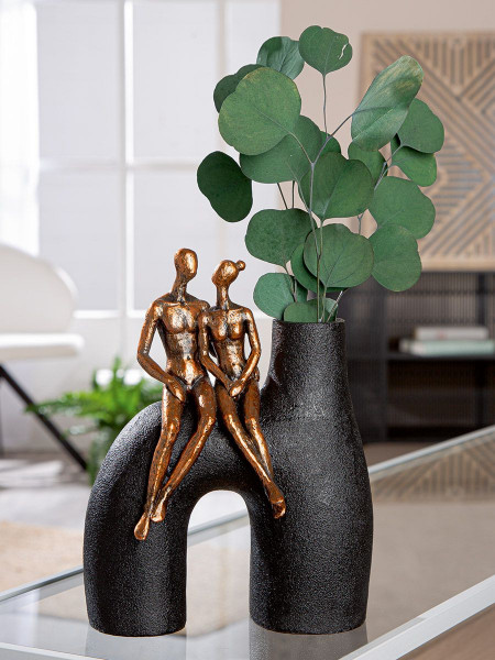 Vase, Mann, "Movement", Kunstharz, schwarz