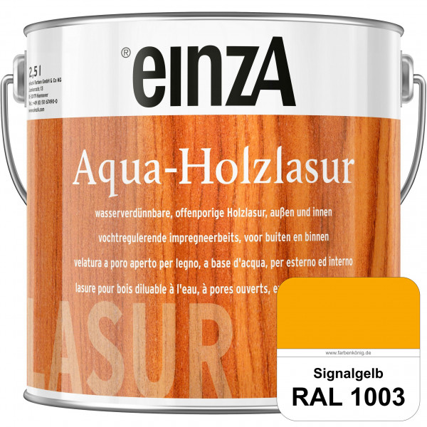 einzA Aqua-Holzlasur (RAL 1003 Signalgelb) wasserverdünnbare offenporige Holzlasur für Holzbauteile