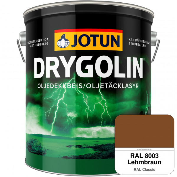 DRYGOLIN Oljedekkbeis - Deckende & wetterbeständige Öllasur für Außen (RAL 8003 Lehmbraun)