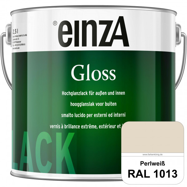 einzA Gloss (RAL 1013 Perlweiß) Hochwertiger Alkydharzlack in Premium-Qualität, hochglänzend.
