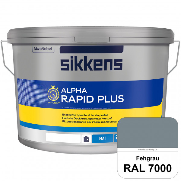 Alpha Rapid Plus (RAL 7000 Fehgrau) Hochwertige & stumpfmatte Wandfarbe für mittlere Belastungen