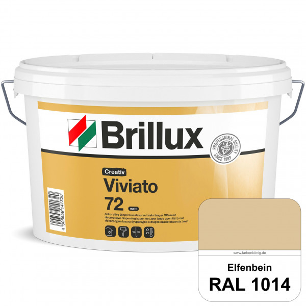 Creativ Viviato 72 (RAL 1014 Elfenbein) Tuchmatte Dispersionslasur für die dekorative Wandgestaltung