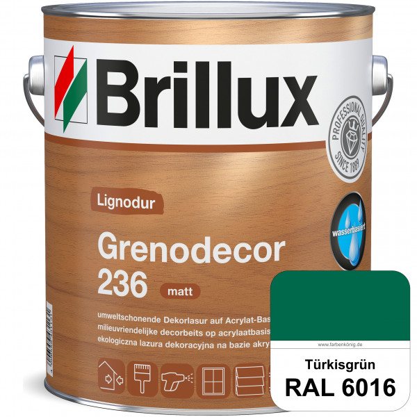 Grenodecor 236 (RAL 6016 Türkisgrün) Umwelt- und gesundheitsschonende, diffusionsfähige Dekorlasur m