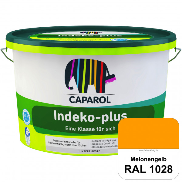 Indeko-plus (RAL 1028 Melonengelb) doppeldeckende matte & hochwertige Innenfarbe