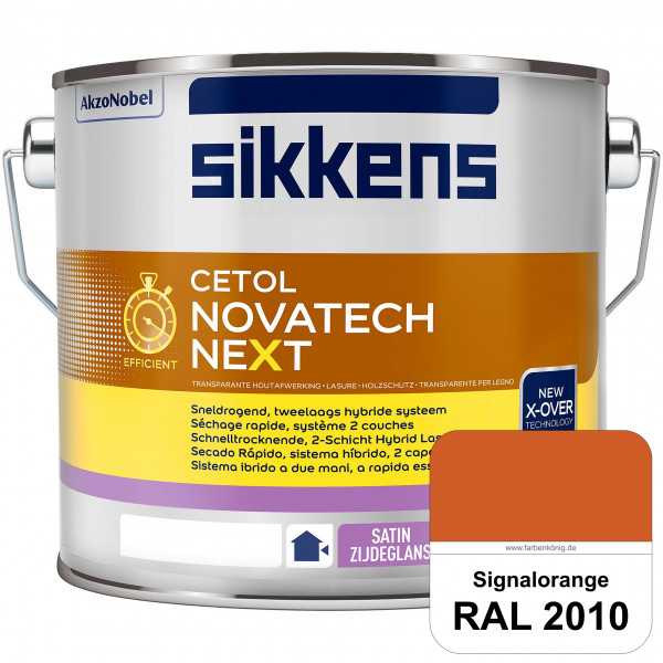 Cetol Novatech neXt (RAL 2010 Signalorange) Schnelltrocknende Hybrid-Lasur mit höchster Wetterbestän