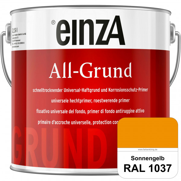 einzA All-Grund (RAL 1037 Sonnengelb) Schnelltrocknender Haftgrund & Korrosionsschutz-Primer