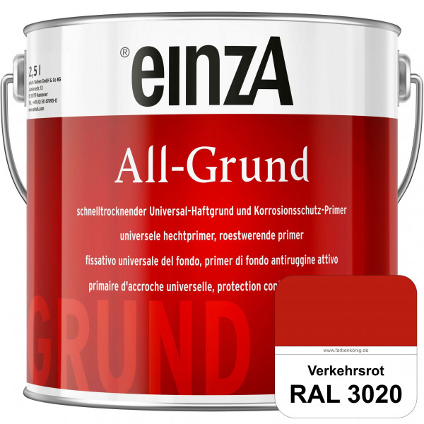 einzA All-Grund (RAL 3020 Verkehrsrot) Schnelltrocknender Haftgrund & Korrosionsschutz-Primer