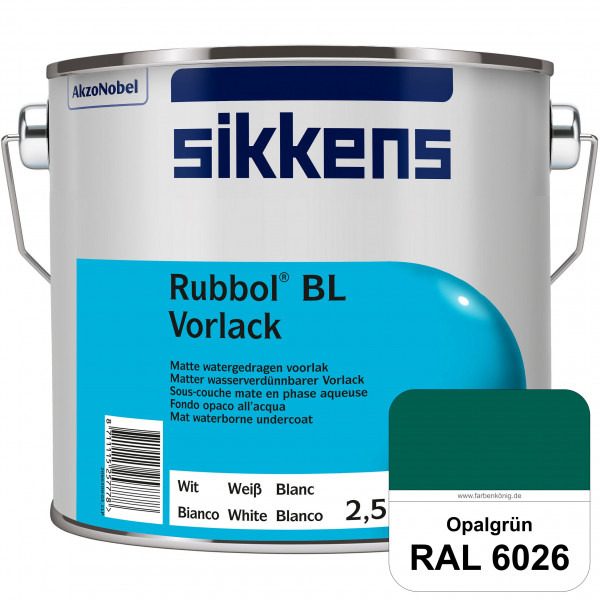 Rubbol BL Vorlack (RAL 6026 Opalgrün) Wasserbasierter, matter & umweltschonender Vorlack (innen)