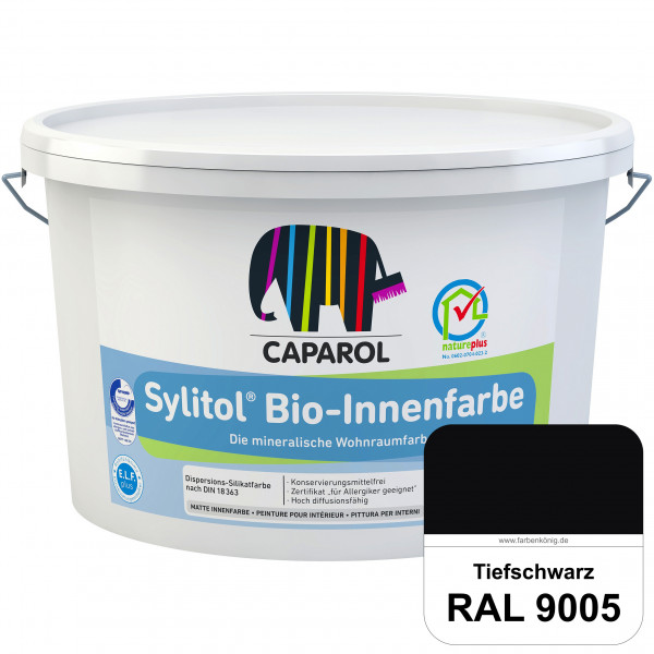 Sylitol® Bio-Innenfarbe (RAL 9005 Tiefschwarz) Innenfarbe auf Silikatbasis  für Allergiker