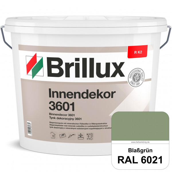 Innendekor ELF R K2 3601 (RAL 6021 Blassgrün) Rillenputz zur Erzielung dekorativer und strapazierfäh