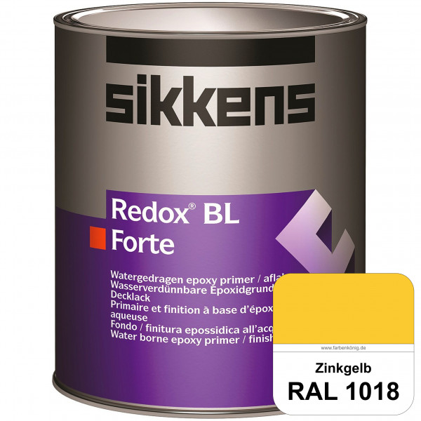 Redox BL Forte (RAL 1018 Zinkgelb) seidenmatte & wasserbasierte 2-K-Epoxidharzlack (innen)