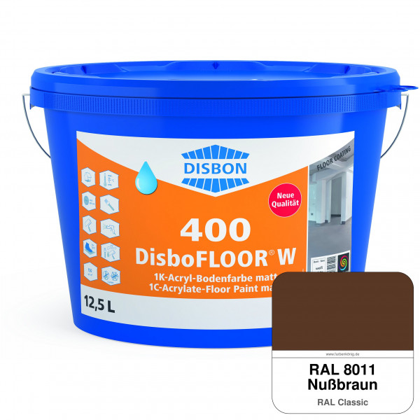 DisboFLOOR W 400 1K-Acryl-Bodenfarbe (RAL 8011 Nussbraun)