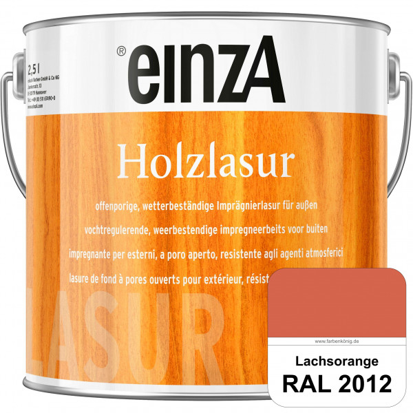 einzA Holzlasur (RAL 2012 Lachsorange) Offenporige Imprägnierlasur für Außen-Holzbauteile