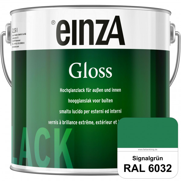 einzA Gloss (RAL 6032 Signalgrün) Hochwertiger Alkydharzlack in Premium-Qualität, hochglänzend.