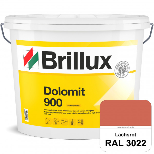 Dolomit 900 (RAL 3022 Lachsrot) stumpfmatte Innen-Dispersionsfarbe mit gutem Deckvermögen