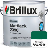 2K-Aqua Mattlack 2390 (RAL 6016 Türkisgrün) mechanisch und chemisch hoch belastbar für außen & innen